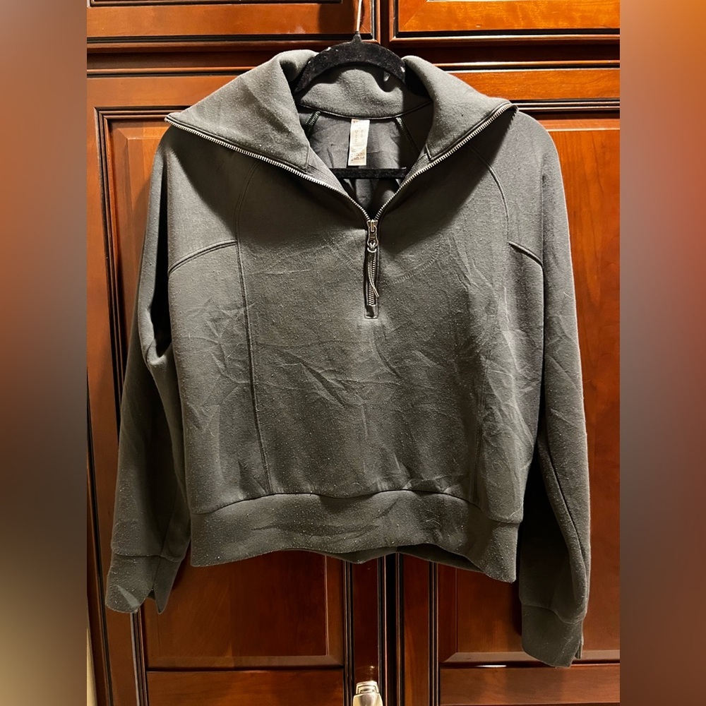 SPANX Olive Green Women's Half-Zip Sweatshirt - Picture 4 of 11